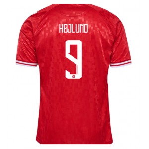 Fotbalové Dres Dánsko Rasmus Hojlund #9 Domácí Oblečení ME 2024 Krátký Rukáv